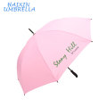 Negocio de calidad de lujo Pongee 190T eje largo tipo automático personalizado 70cm paraguas de golf rosa con impresión de logotipo